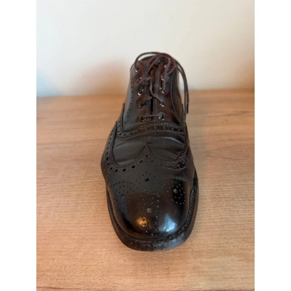 Lloyd Comfort Mens Burgundy Leather Wingtip Oxford Shoes Made in Germany 9.5 C